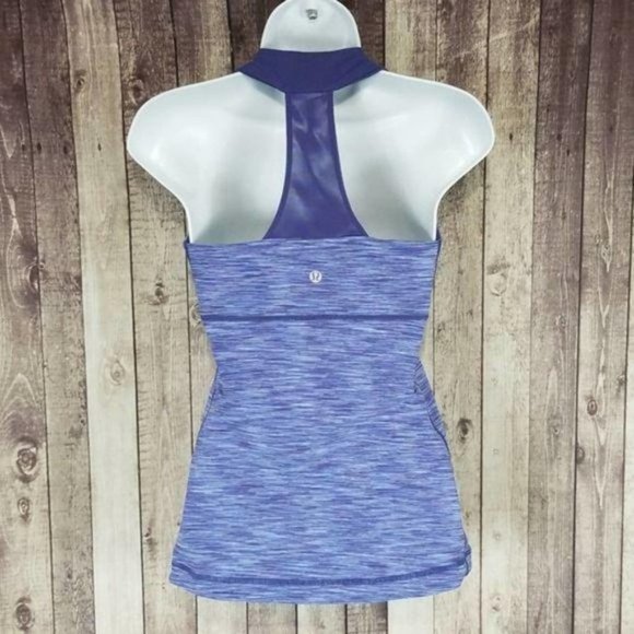 Lululemon Scoop Neck Yoga Athletic Tank Top in Royalty Space Dye Women's 6 - Picture 2 of 6